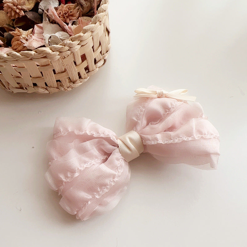 Big Lace Hair Bow Clip for Girls