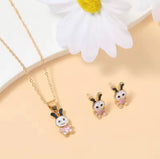 Sweet Bunny Necklace & Earrings Set