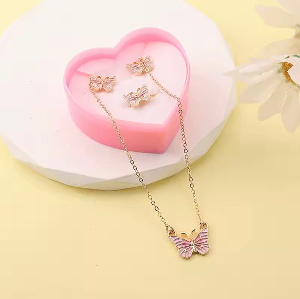 Butterfly Necklace & Earrings Set