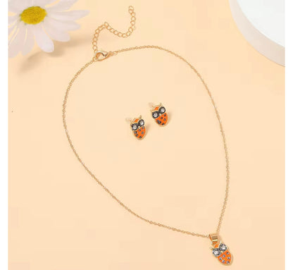 Owl Necklace & Earrings Set