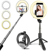 Kabelloses Selfie-Stick-Stativ mit LED-Ringlicht