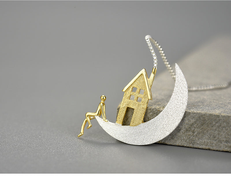 “Home on the Moon” Drop Earrings