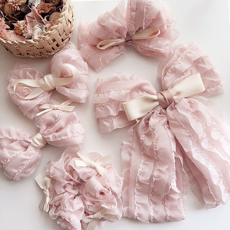 Big Lace Hair Bow Clip for Girls