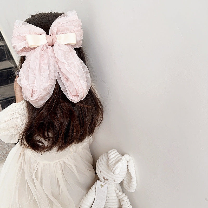 Big Lace Hair Bow Clip for Girls