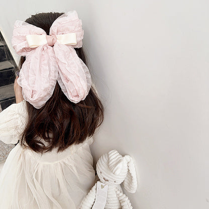 Big Lace Hair Bow Clip for Girls