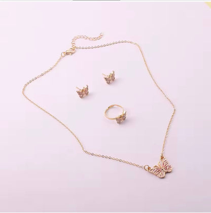 Butterfly Necklace & Earrings Set