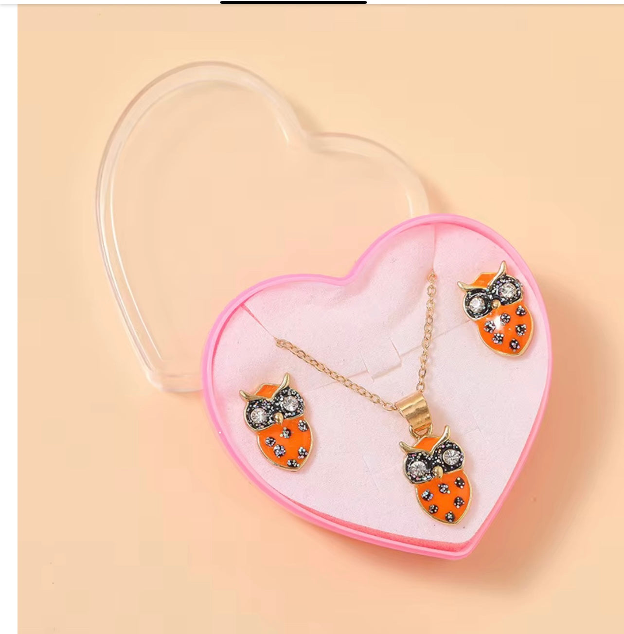 Owl Necklace & Earrings Set