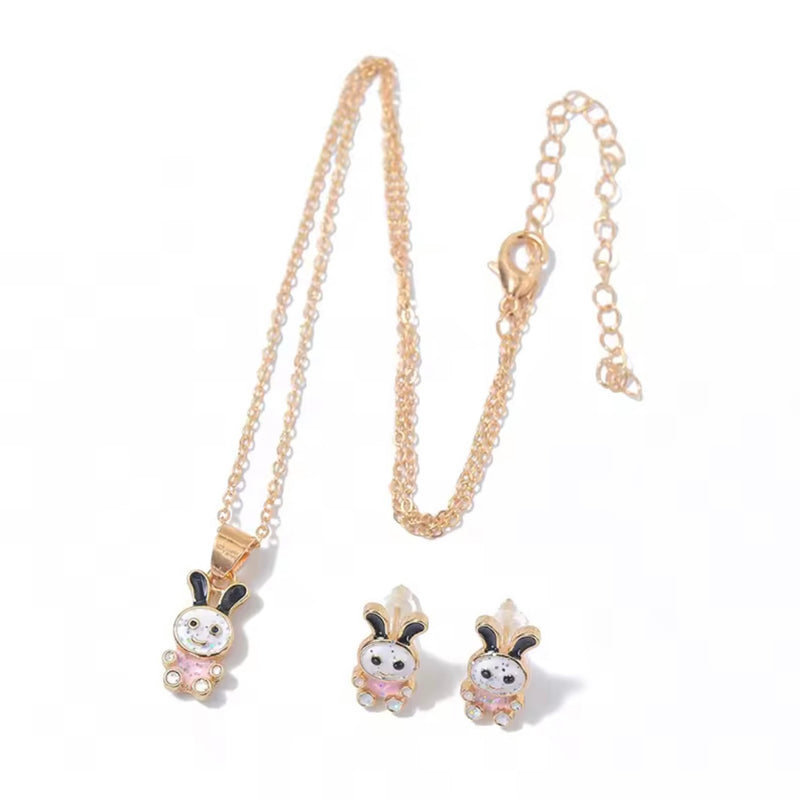 Sweet Bunny Necklace & Earrings Set