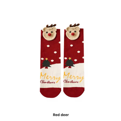 Holiday Socks with Cute Pom-Poms