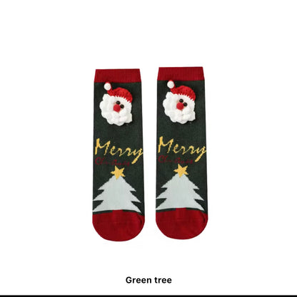 Holiday Socks with Cute Pom-Poms